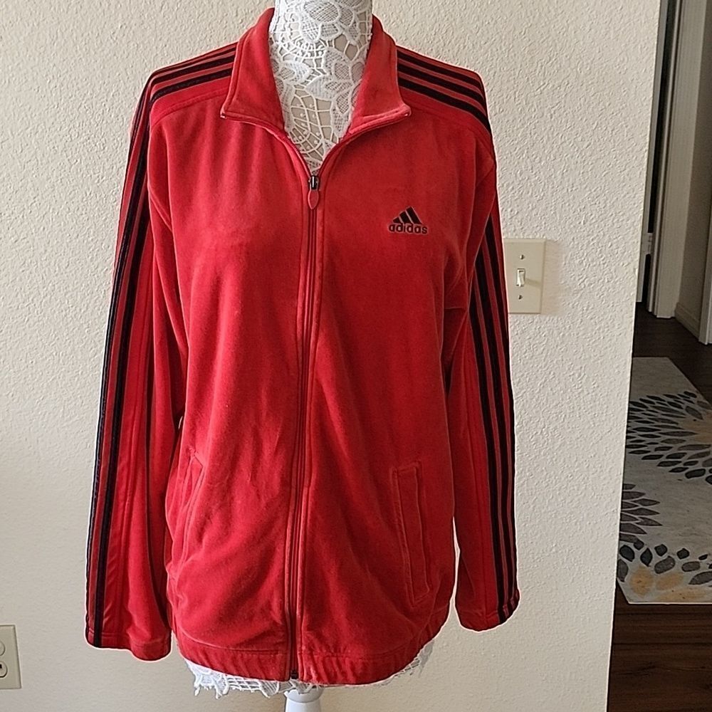 Vintage Adidas Velour Warm-up Jacket Gorpcore Basketball‎ Size M